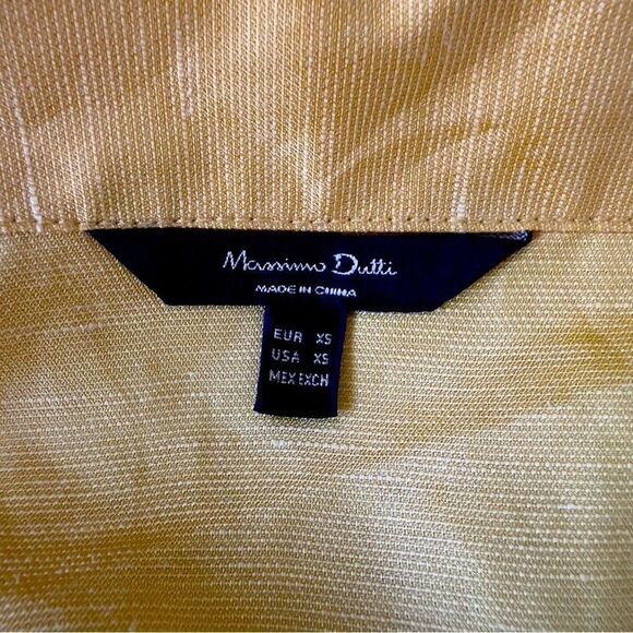 MASSIMO DUTTI Yellow Silky Shirt Size XS - Picture 6 of 6